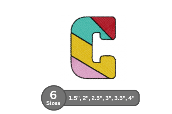 Candy Stripe Alphabet -C: A Charming Embroidery Font