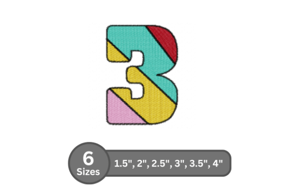 Candy Stripe Number -3: A Premium Embroidery Choice