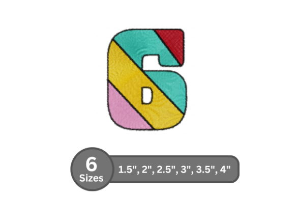 Candy Stripe Number -6: A Versatile Embroidery Font