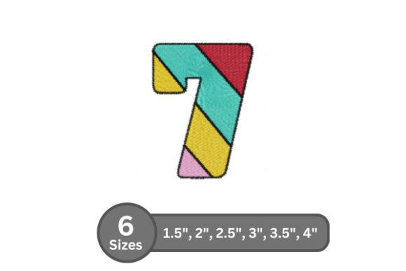 Candy Stripe Number -7: A Premium Embroidery Font