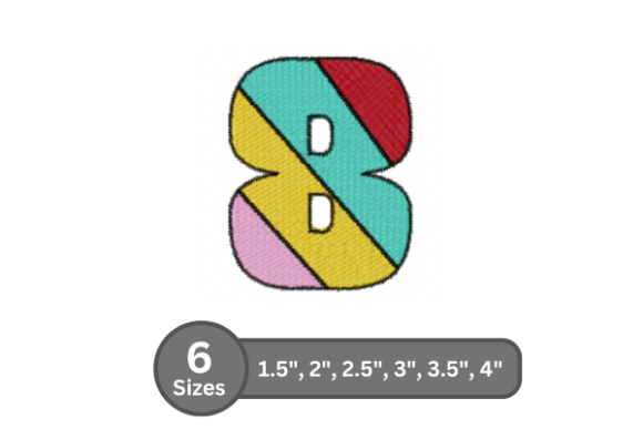 Candy Stripe Number - 8: A Premium Embroidery Choice