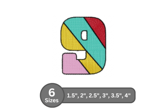 Candy Stripe Number -9: A Versatile Embroidery Font