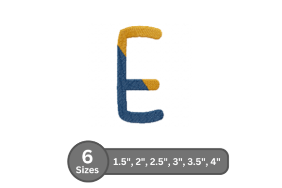 Chalk Split Alphabet - E: A Versatile Embroidery Font