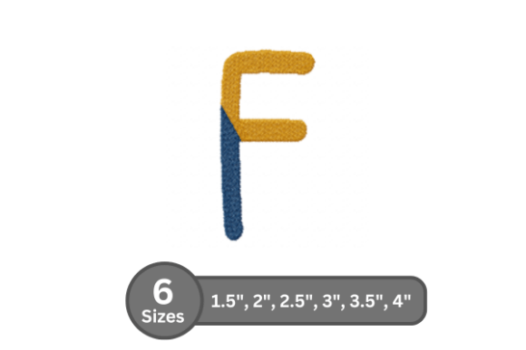 Chalk Split Alphabet - F: A Fresh Embroidery Font
