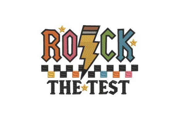 Rock the Test: A Stylish Embroidery Design