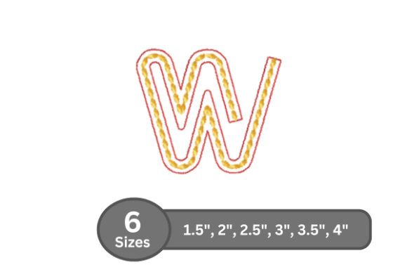 Rope Twist Alphabet - W: A Premium Embroidery Choice