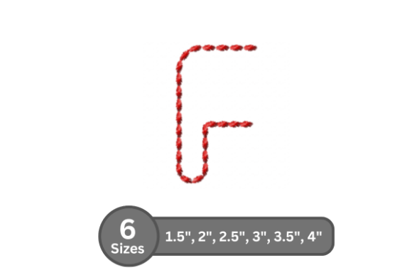 Soft Cord Alphabet -F: A Versatile Embroidery Font