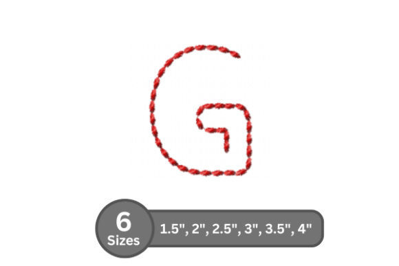 Soft Cord Alphabet -G: A Charming Embroidery Font